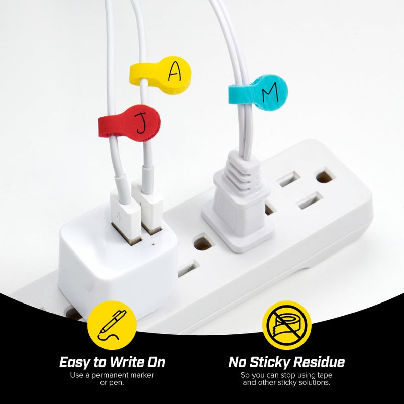 Wrap-It Storage - Mini Multi-Color Cable Labels (60 Pack) - Colorful Charger & Wire Labeler - Image 2